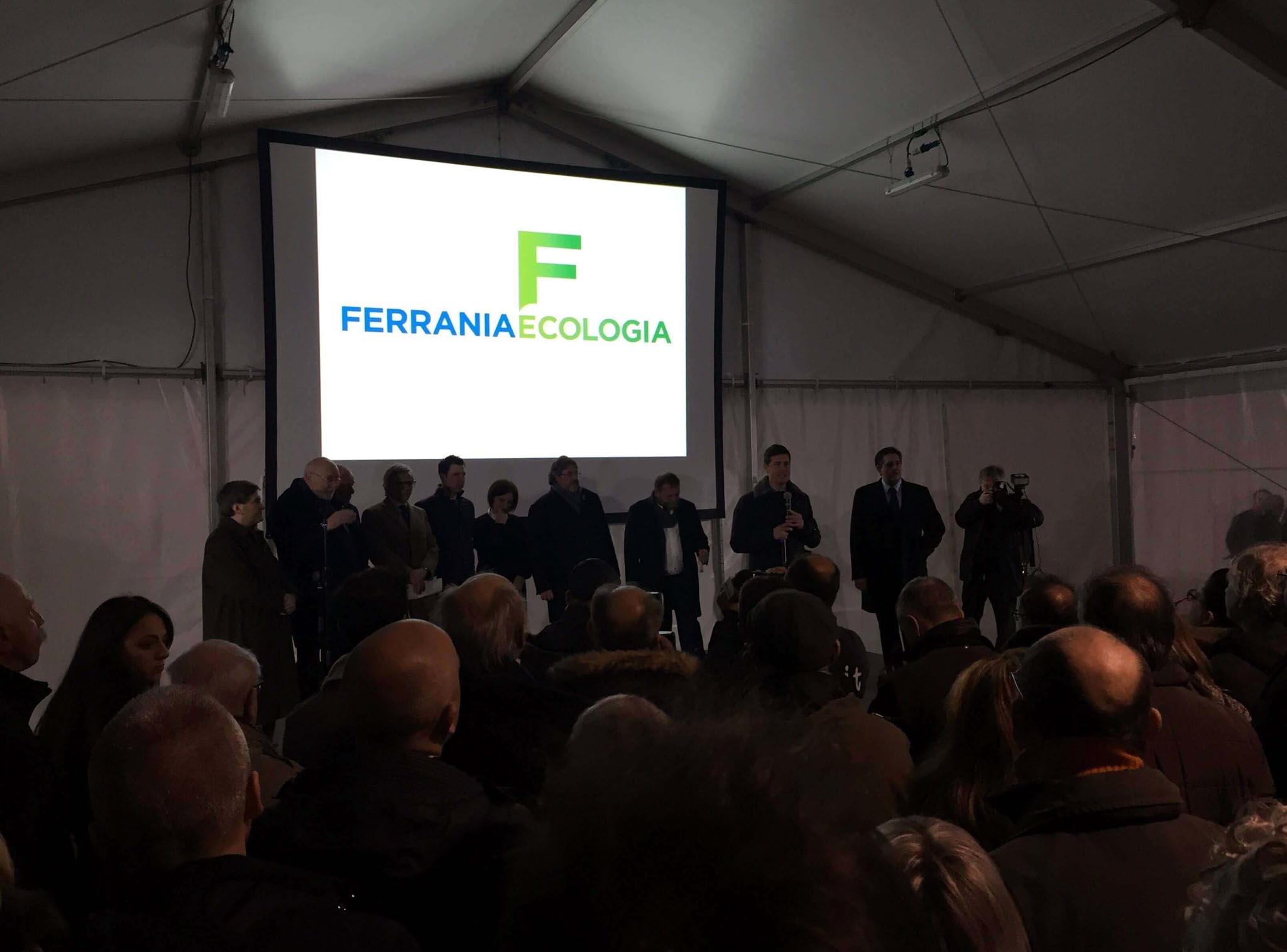 palco inaugurazione Ferrania Ecologia
