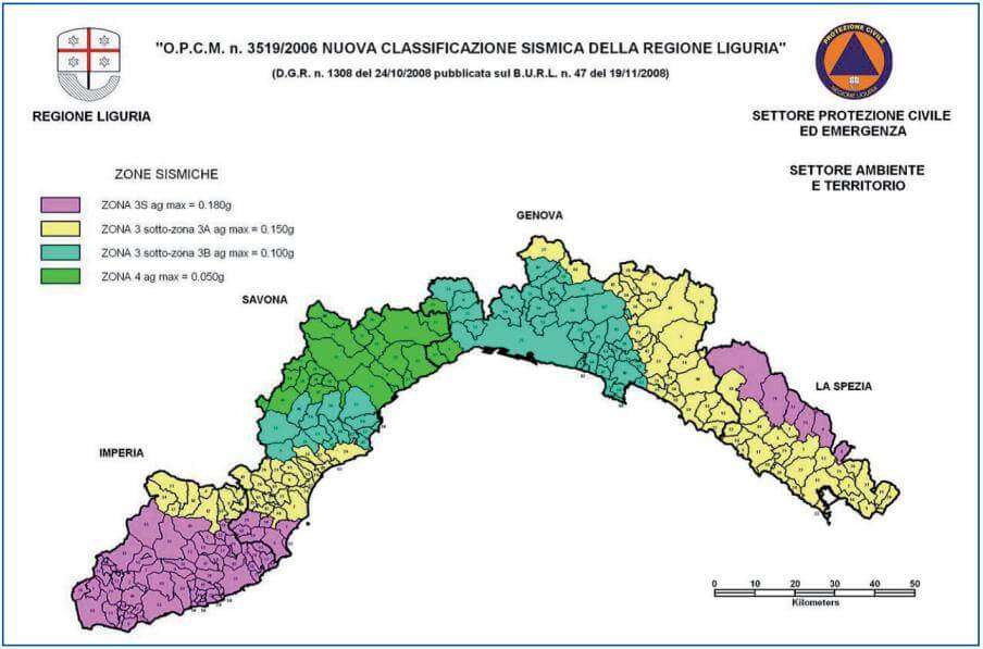 Zone sismiche Liguria