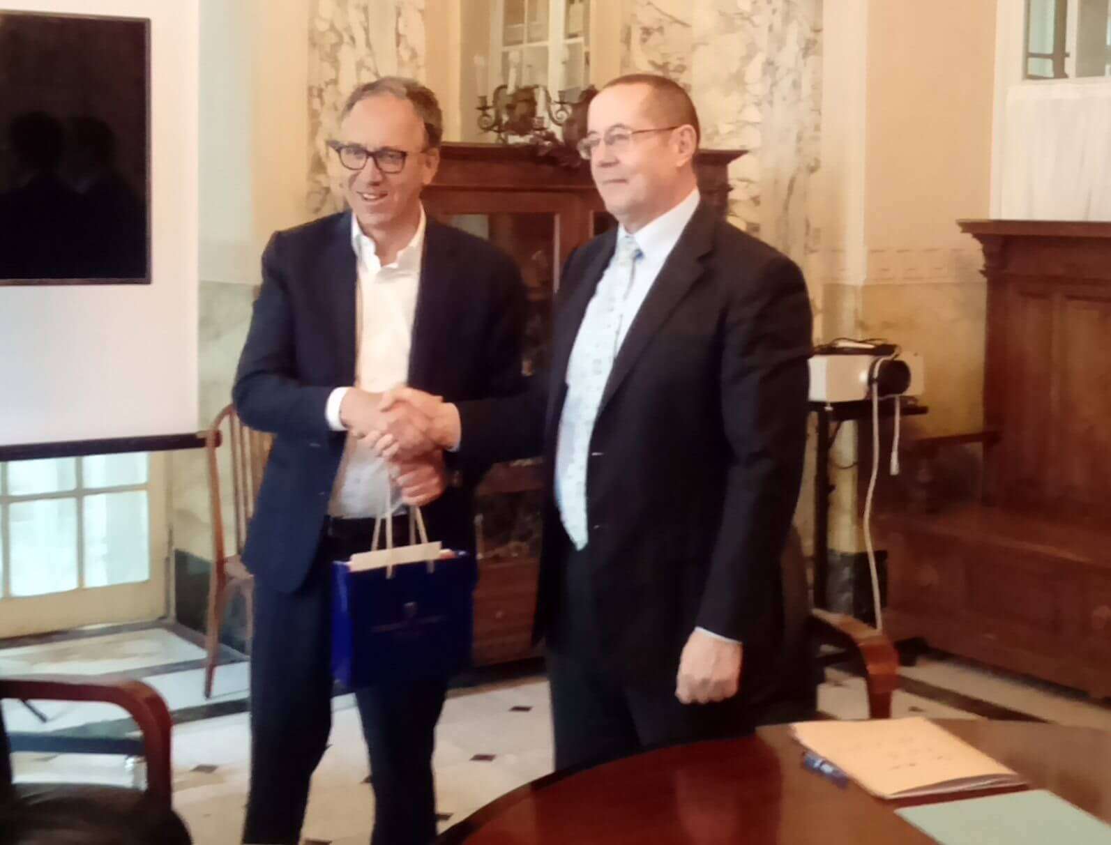 Il sindaco Biancheri e il console di Russia Pavlov