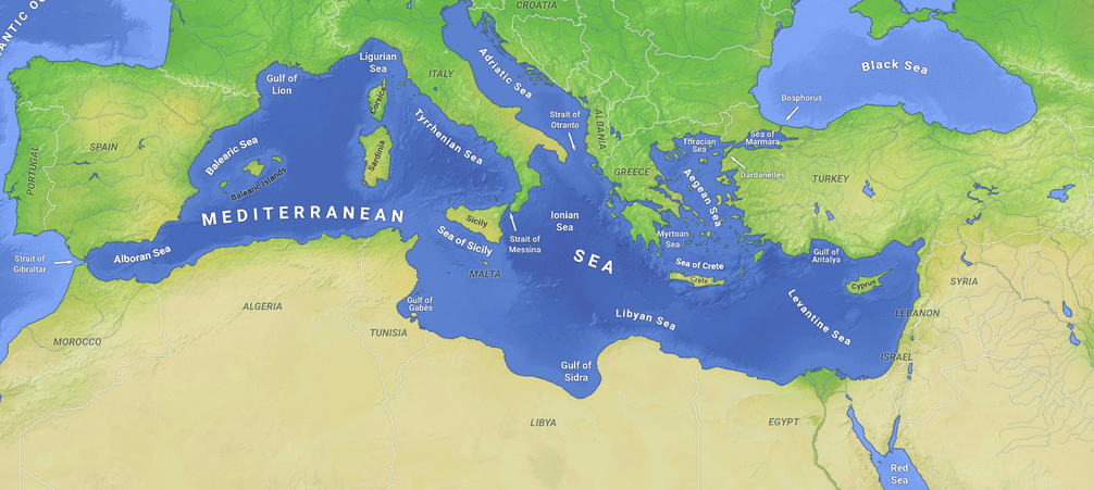 Mediterraneo cartina