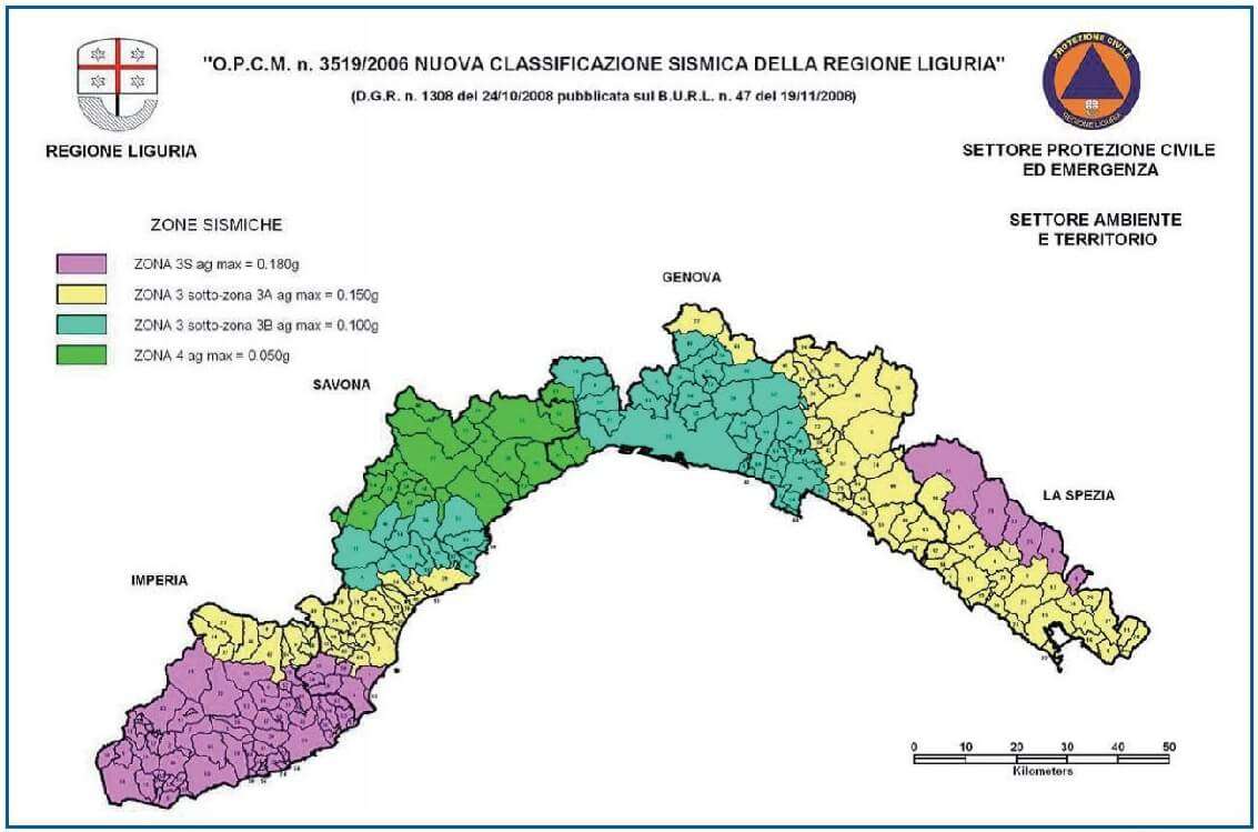 classificazione sismica della Liguria