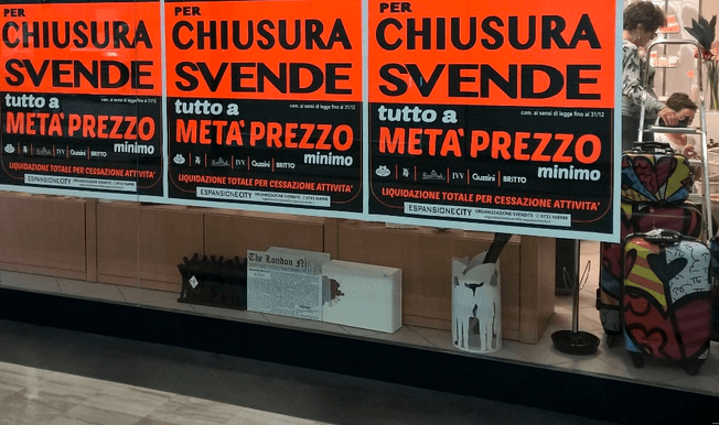Liquidazione totale, commercio, chiusura attività, negozio