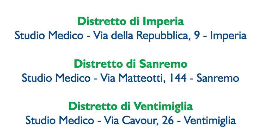 Aperture studi medici Asl 1