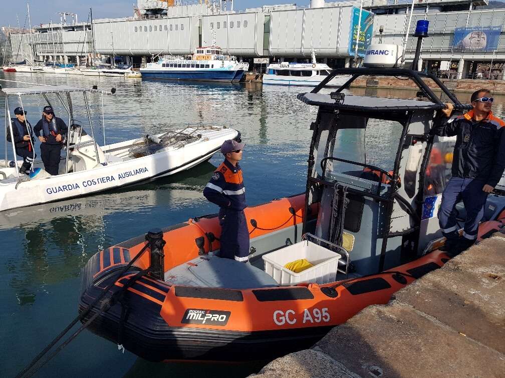 Tartaruga a bordo della motovedetta
