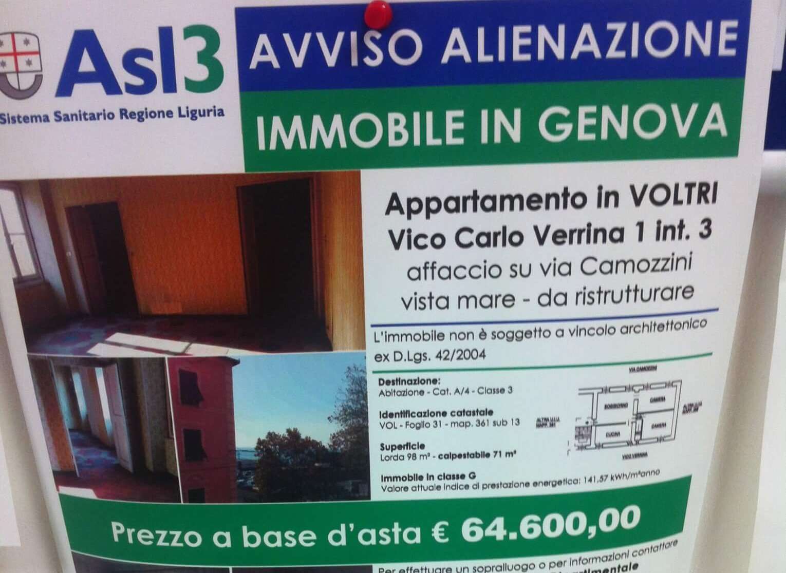 alienazione immobile Asl 3