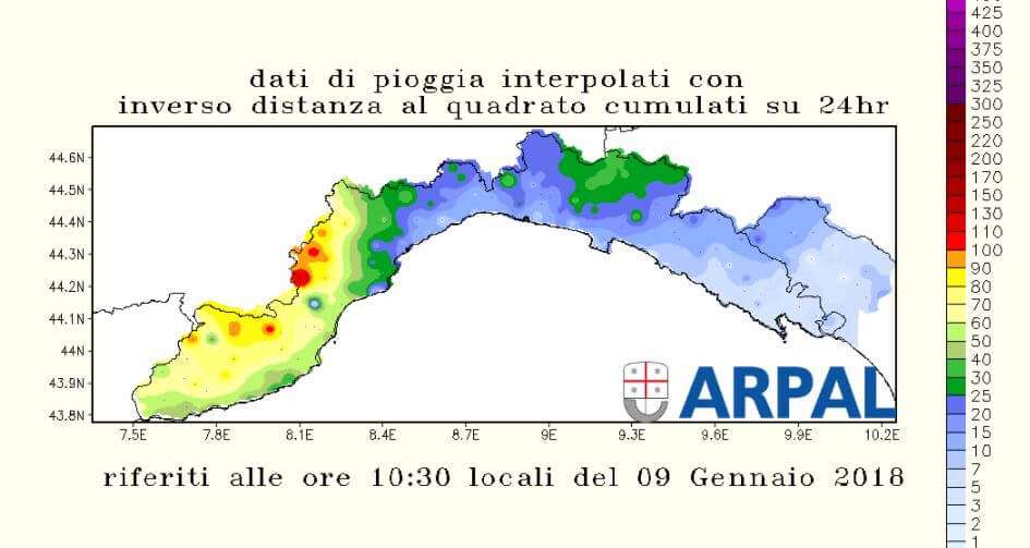 areali pioggia arpal