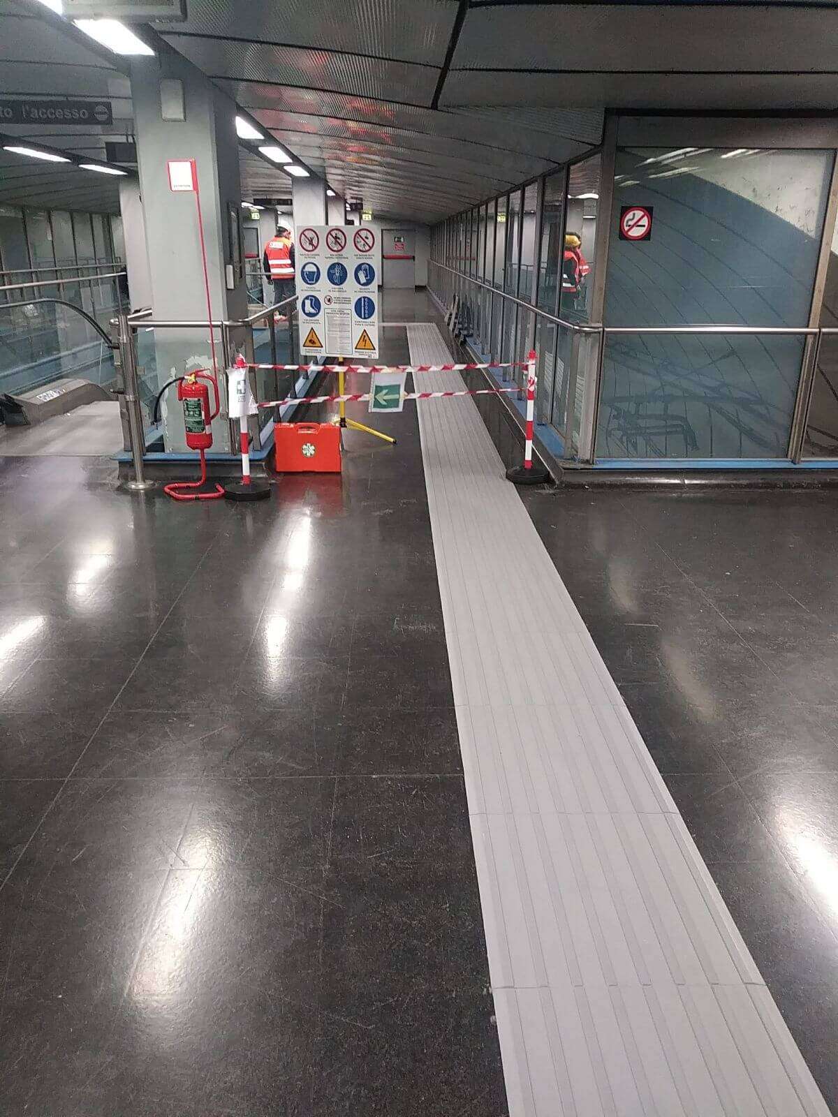 Lavori in corso a San Giorgio per la posa delle nuove mappe tattili