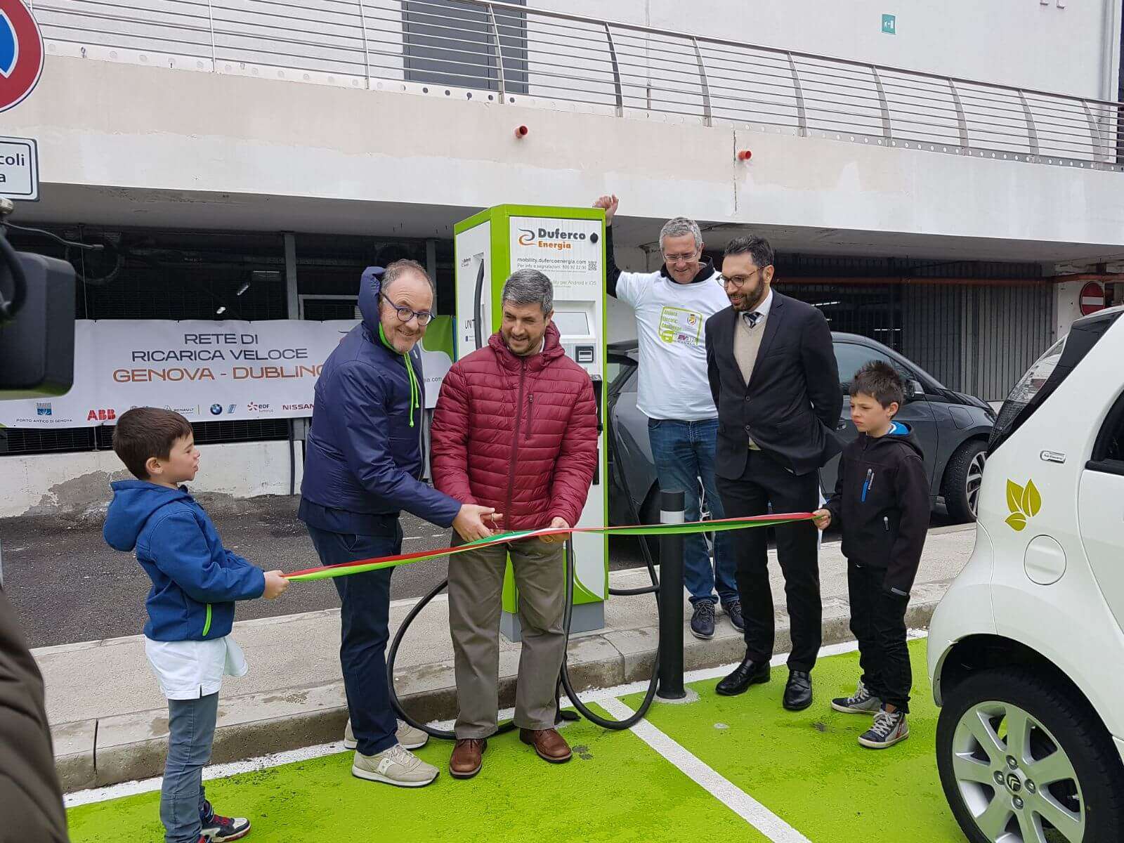 Inaugurazione Vado Ligure Duferco energia colonnine ricarica