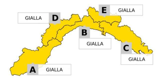 gialla su tutte le zone