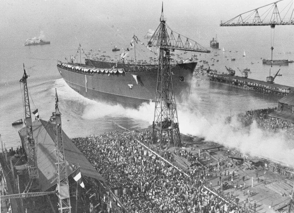 Varo della Turbonave passeggeri Rex nel Cantiere Navale Ansaldo di Sestri Ponente, 1 agosto 1931