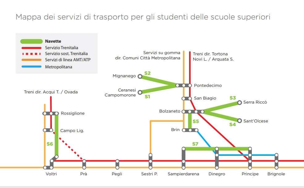 mappa servizio navette emergenza scuola