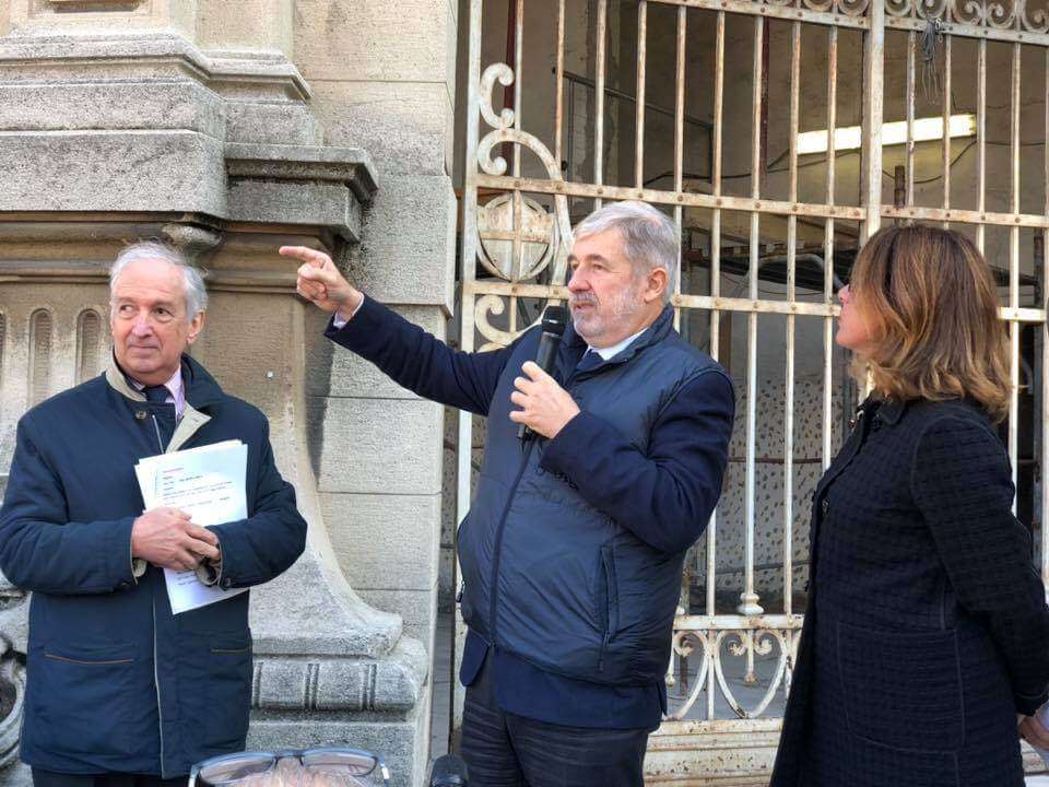 Da sinistra, Davide Viziano, Marco Bucci, Ilaria Cavo