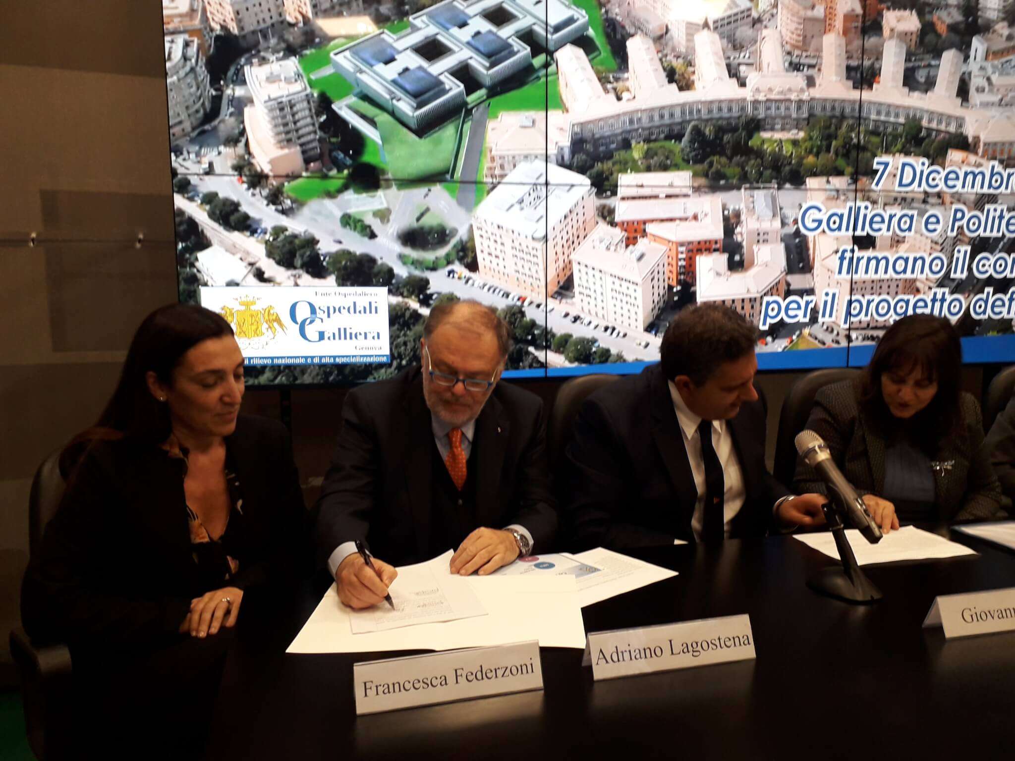 la firma dell’affidamento progetto definitivo nuovo Galliera