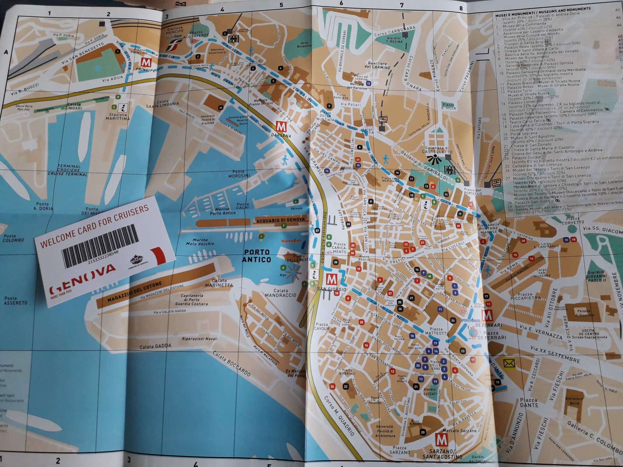 mappa genova e welcome card