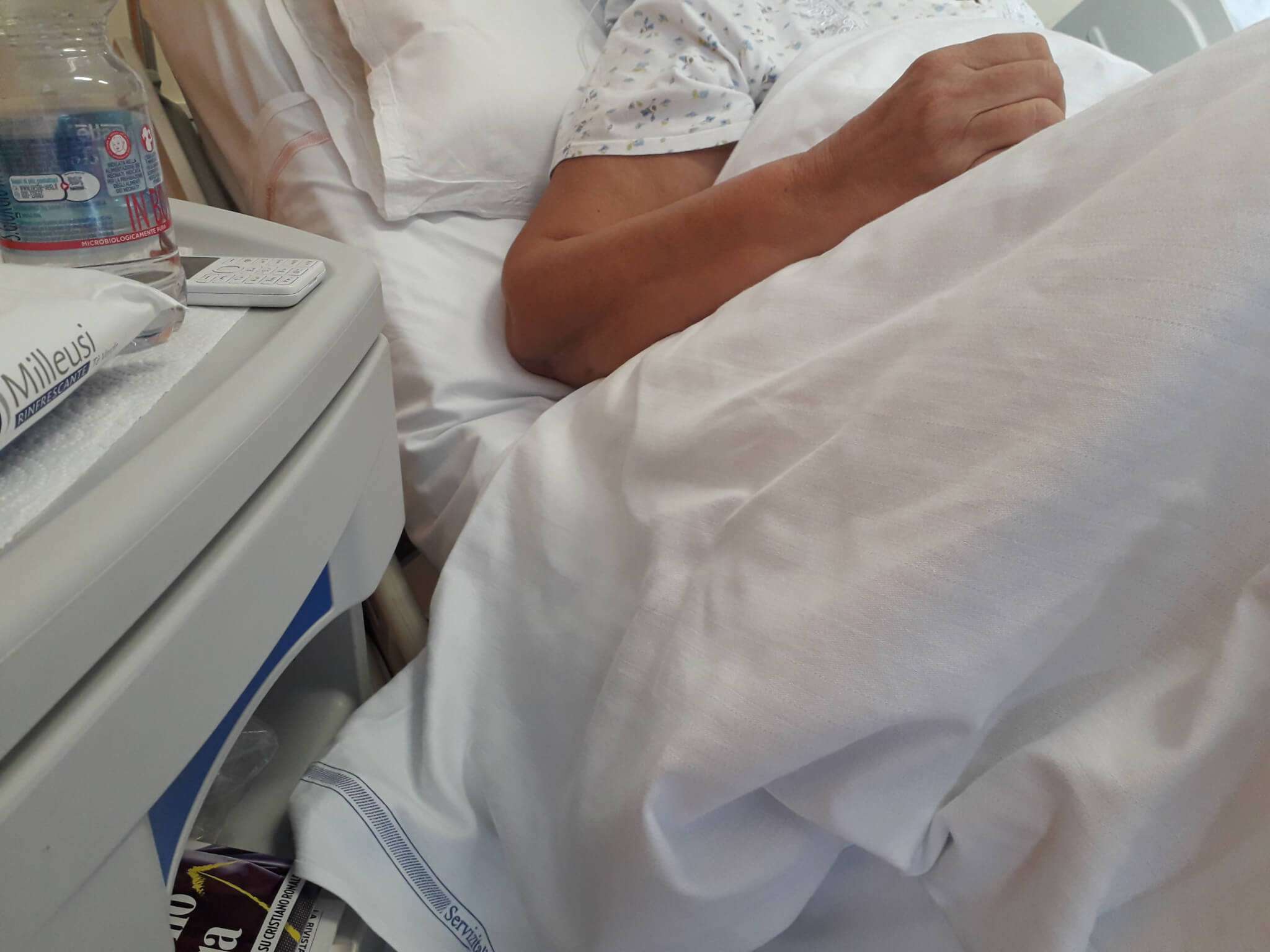 ospedale, letto, malato