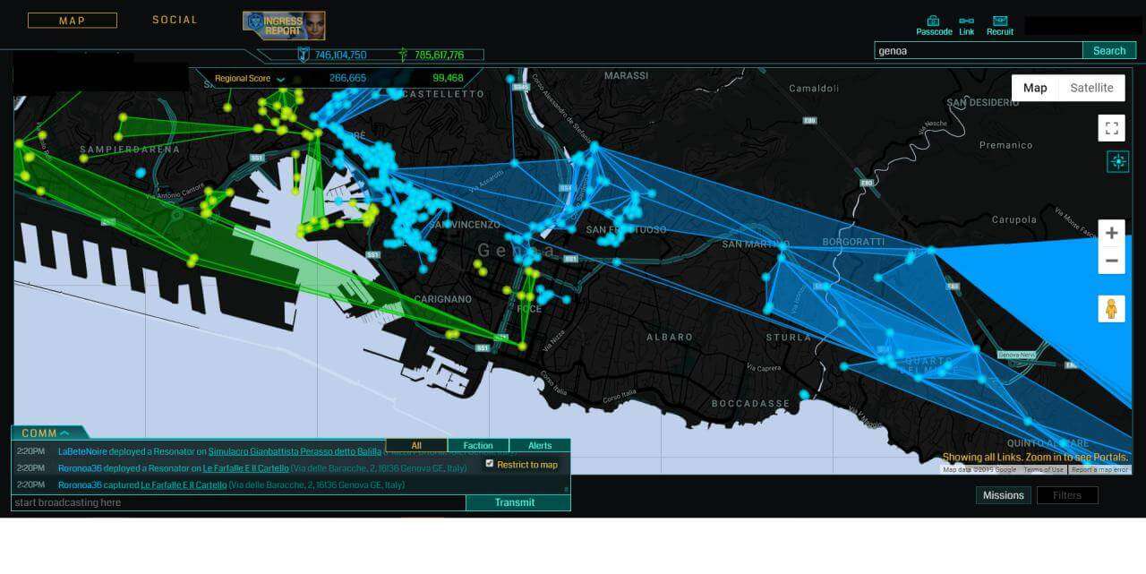 mappa portali genova Ingress