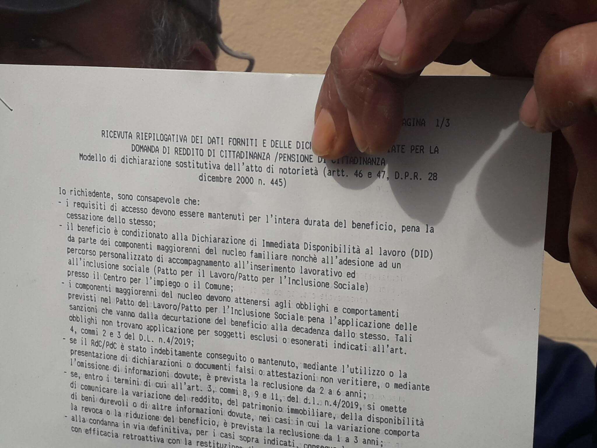 reddito di cittadinanza