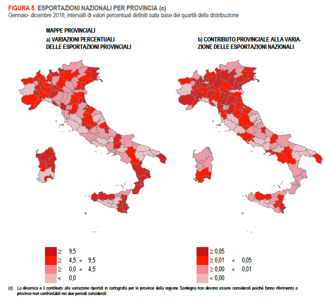 apporto province all’export