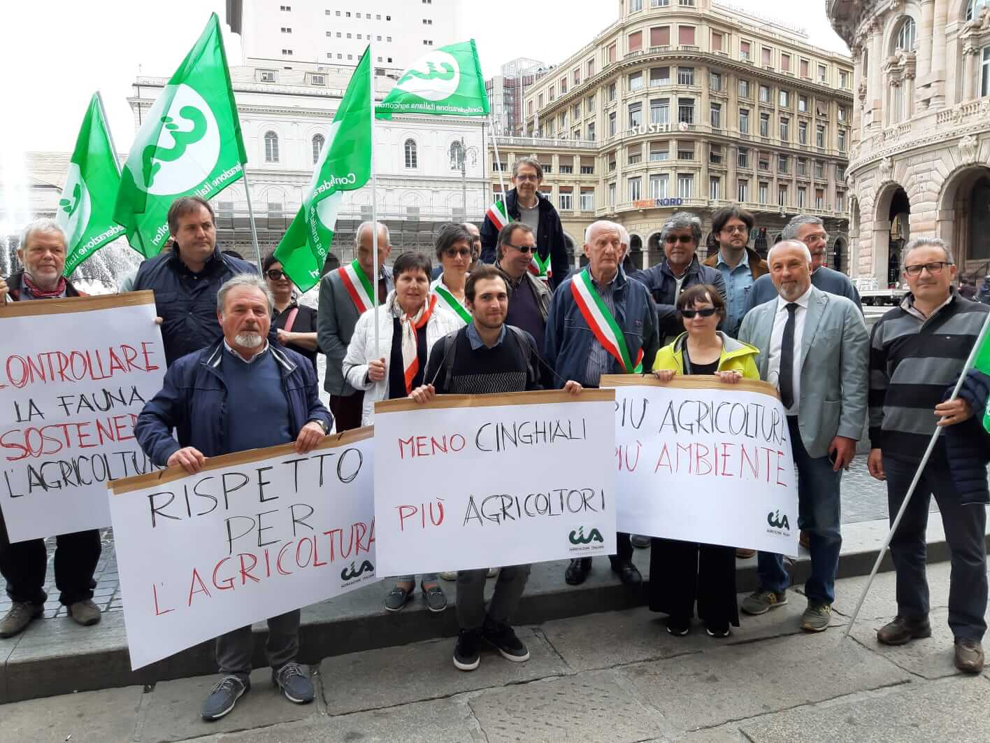 manifestazione Cia in piazza De Ferrari