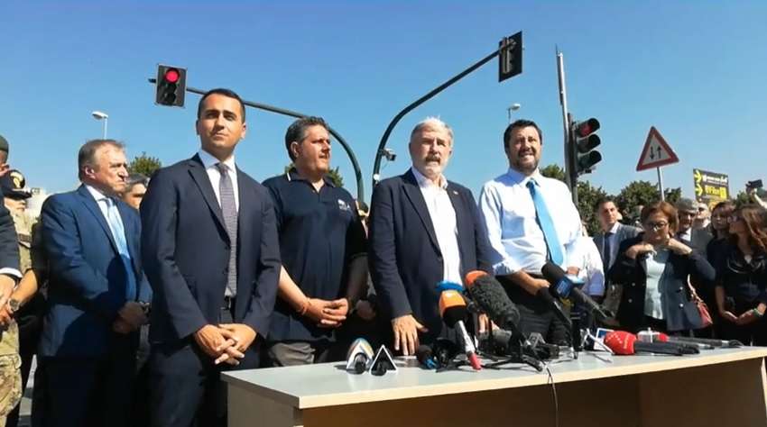 bucci toti demolizione morandi con di maio e salvini