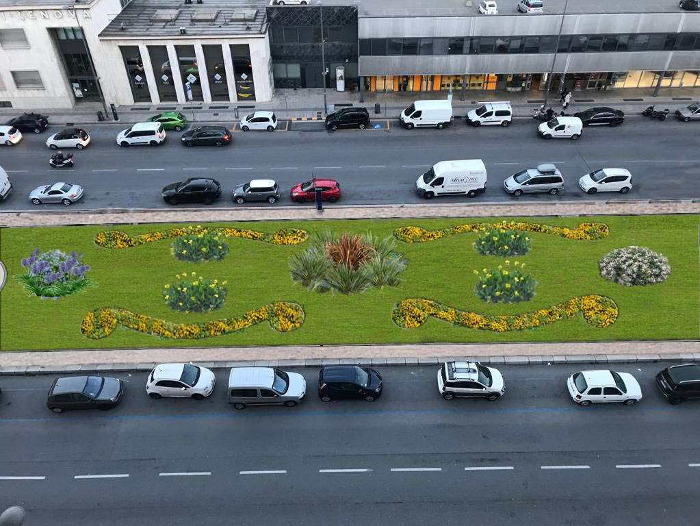 viale brigate partigiane rendering aiuole