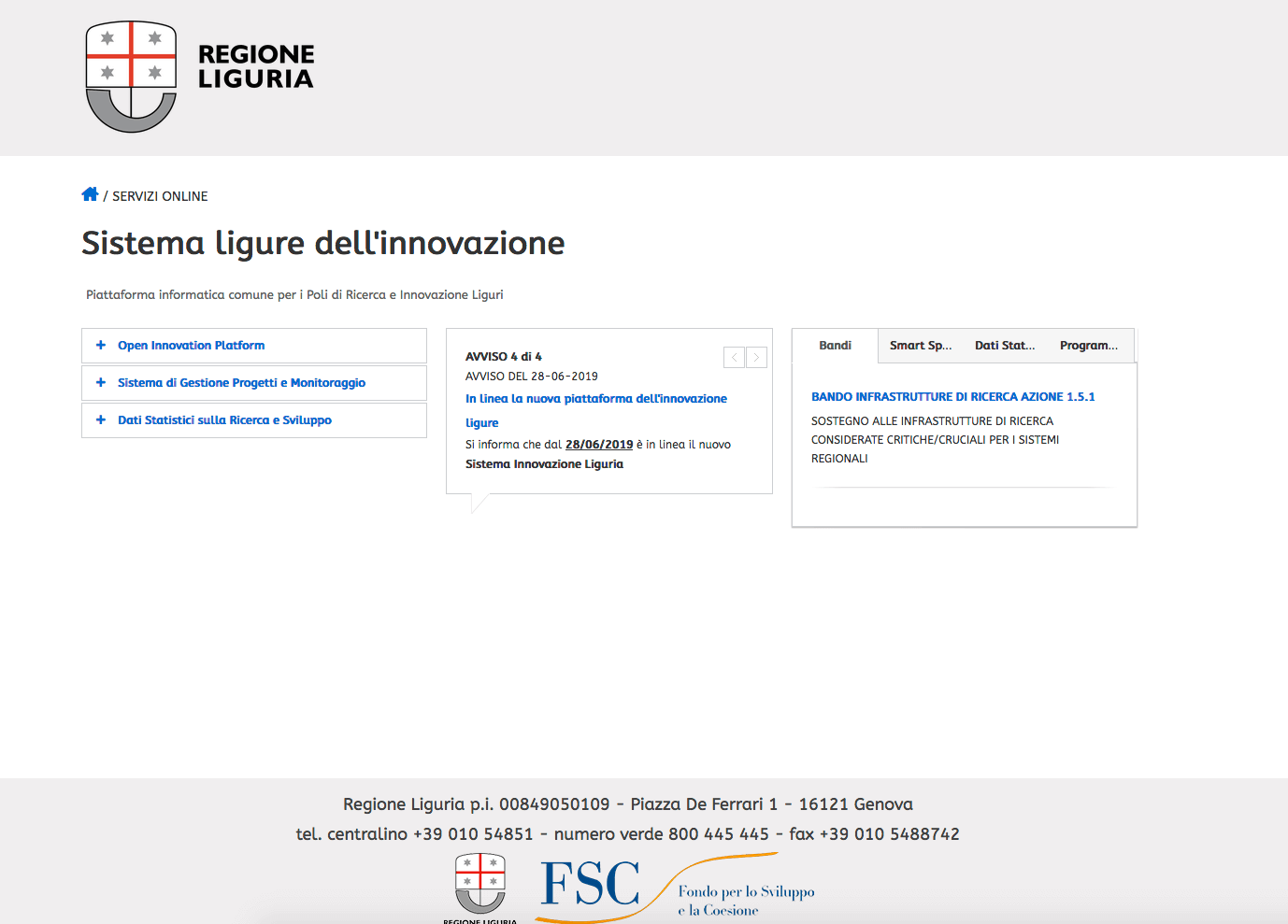 innovazione liguria portale