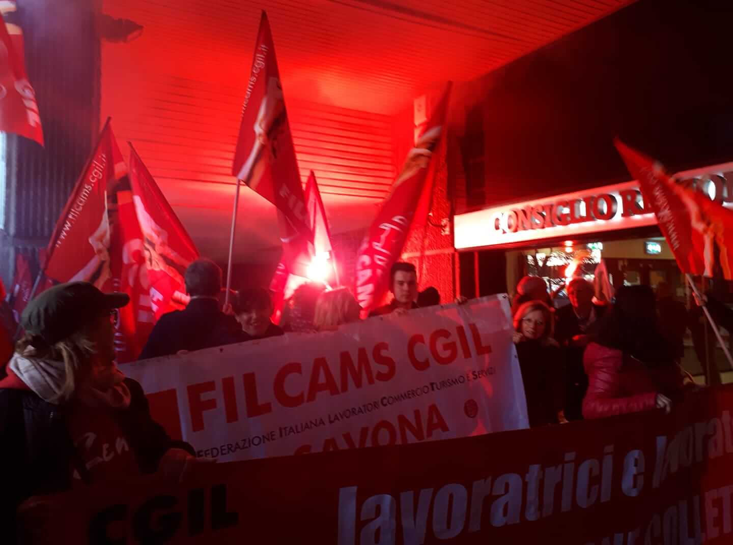 presidio consiglio regioanle filcams cgil appalti ristorazione