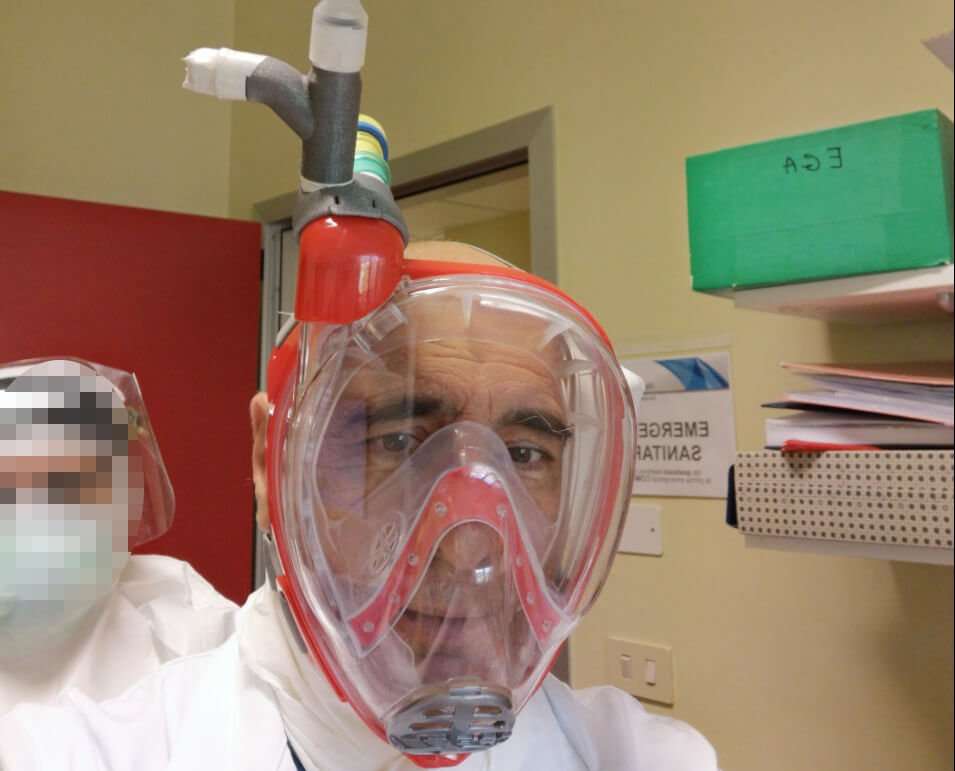 maschera flusso ossigeno orizzontale