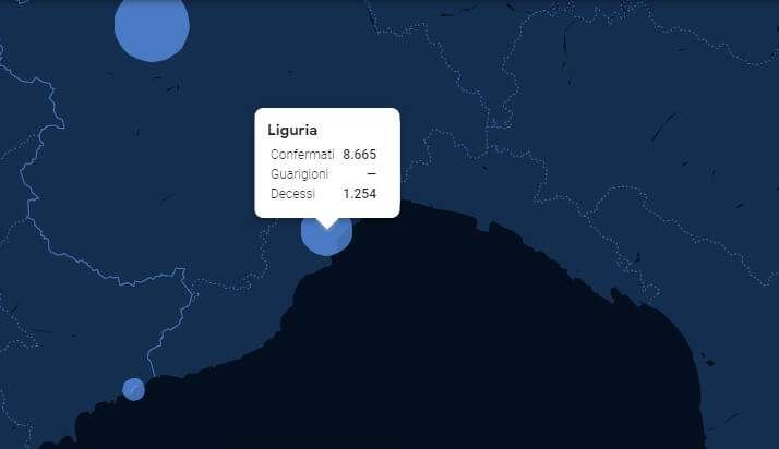 covid-19 coronavirus liguria mappa