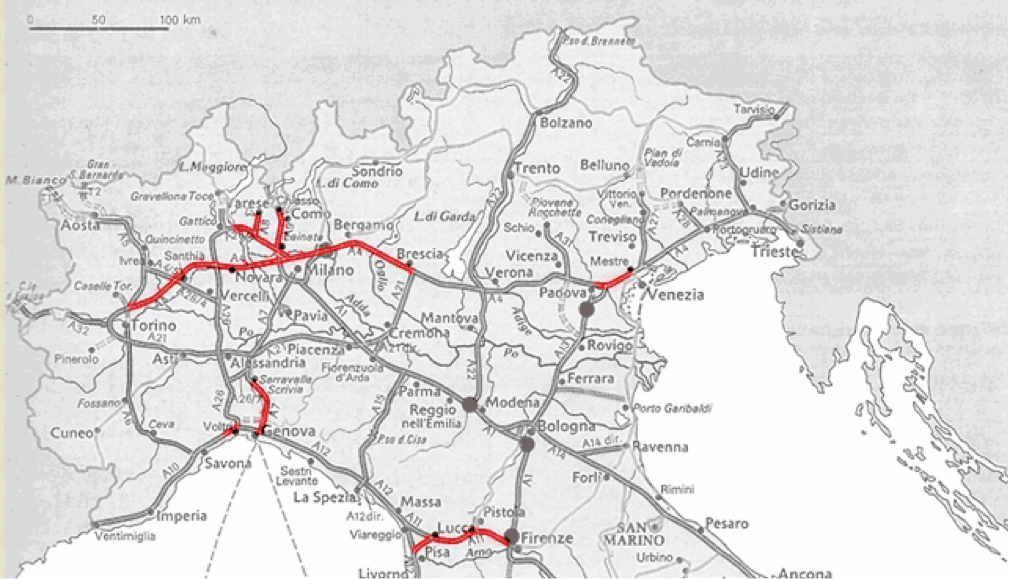 autostrade nord ovest 1956