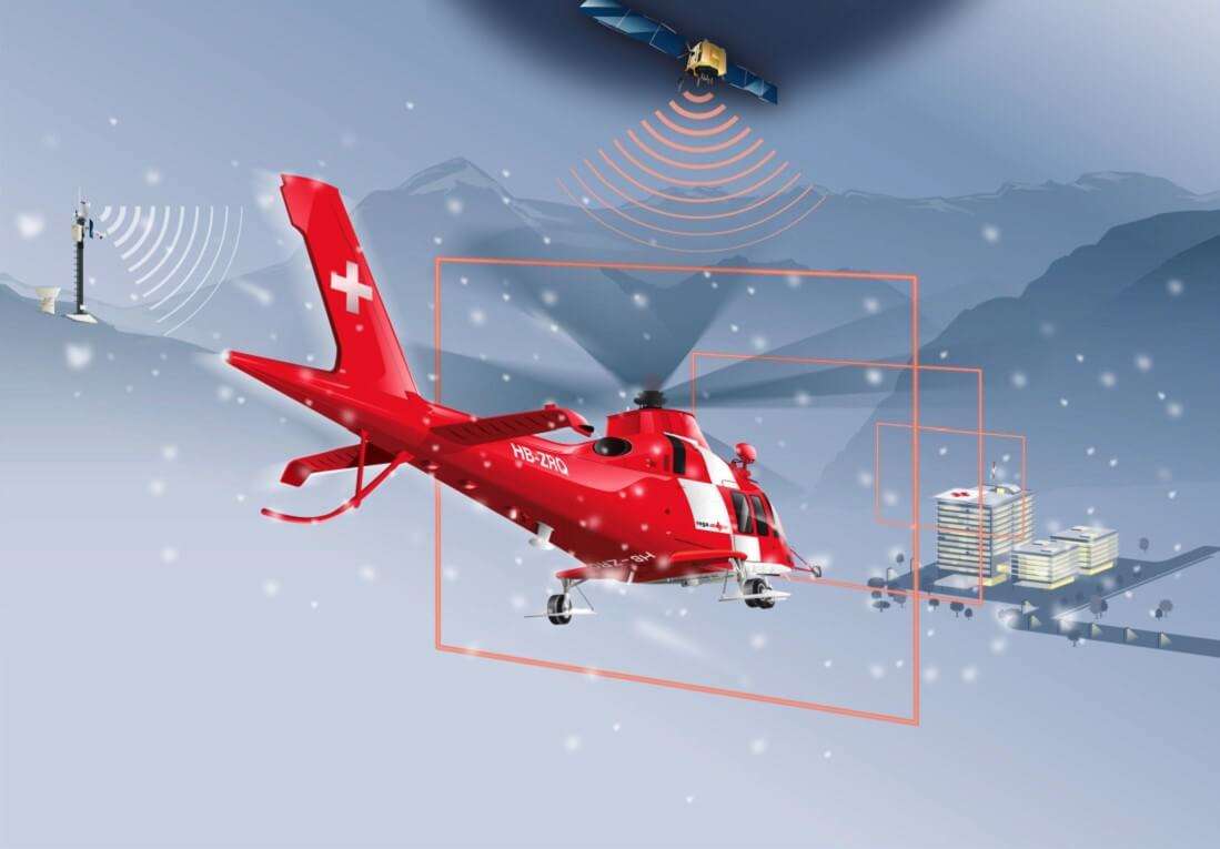 elicottero con navigazione satellitare