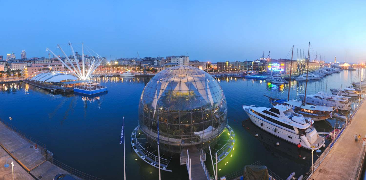 vista alto tramonto Acquario di Genova