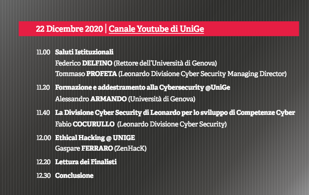 Locandina Leonardo-Unige Cybersecurity