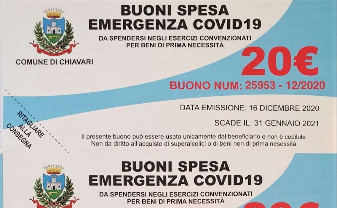 buoni spesa Comune di Chiavari