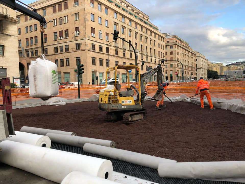 viale brigate partigiane aster lavori aiuola