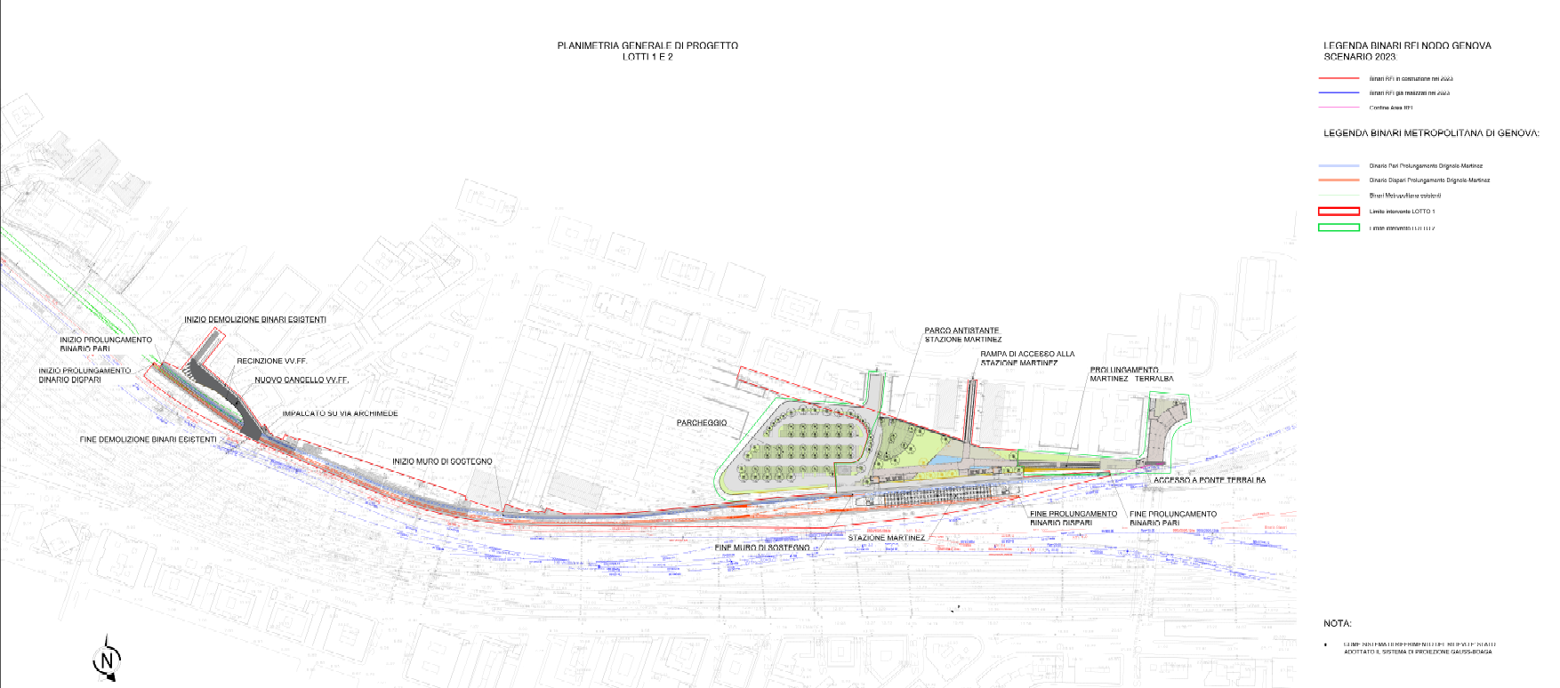 planimetria progetto prolungamento metropolitana
