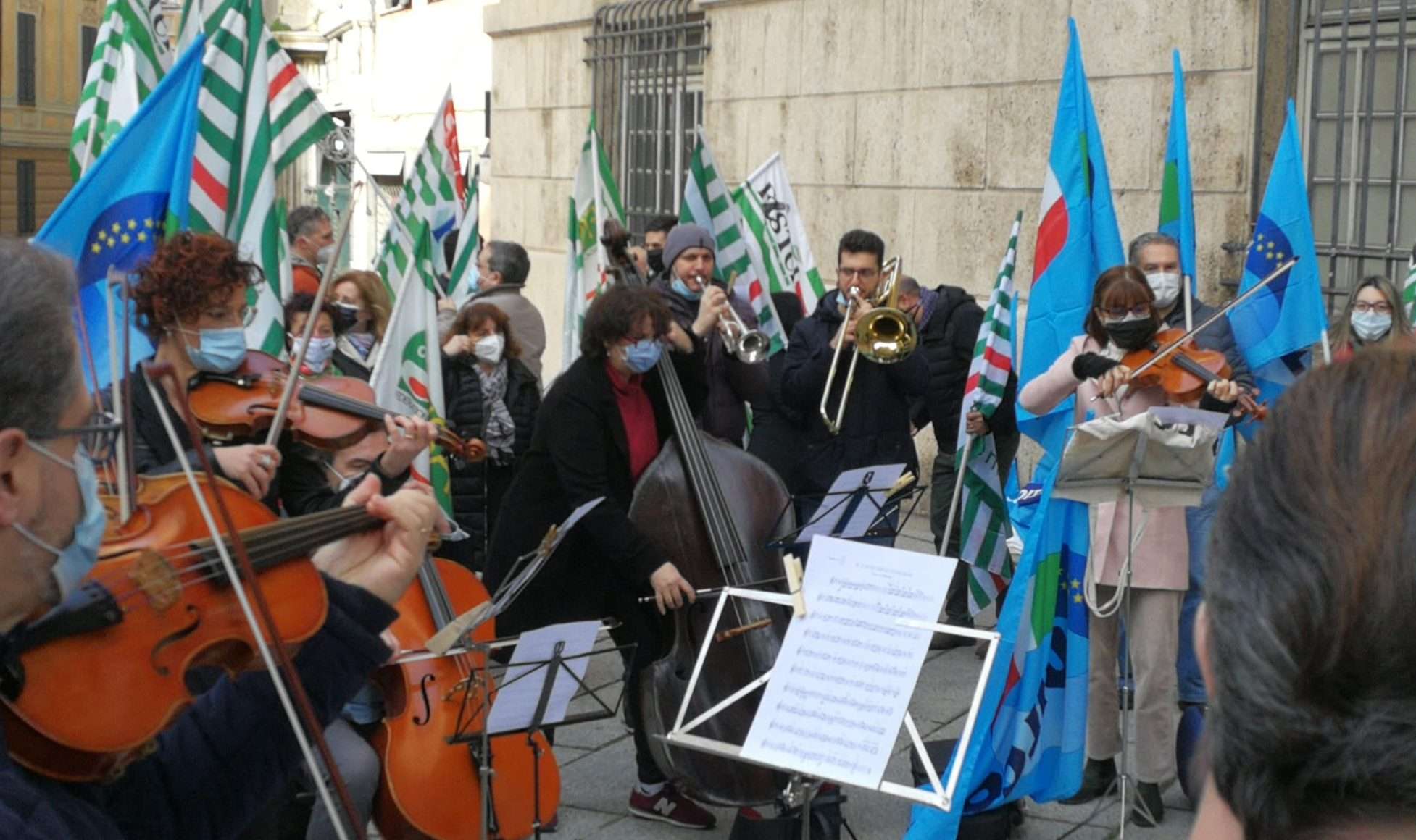 protesta lavoratori spettacolo