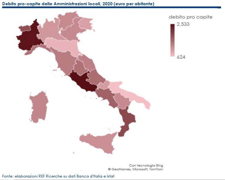 cartina debito pro capite