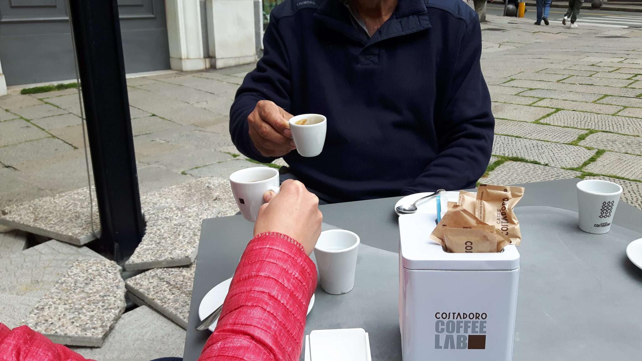 caffè, tavolini, dehors, bar