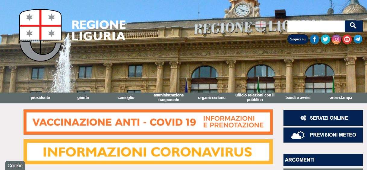 regione liguria sito