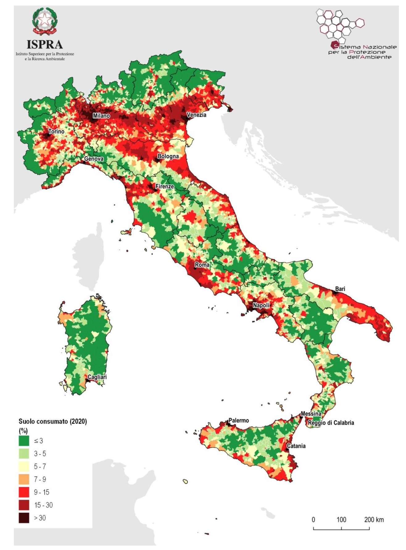 consumo di suolo in Italia
