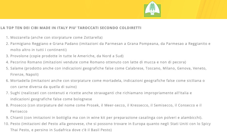 Classifica Coldiretti