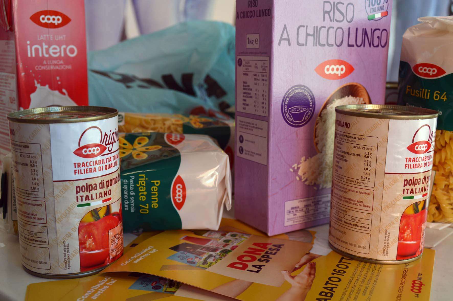 dona la spesa, prodotti alimentari