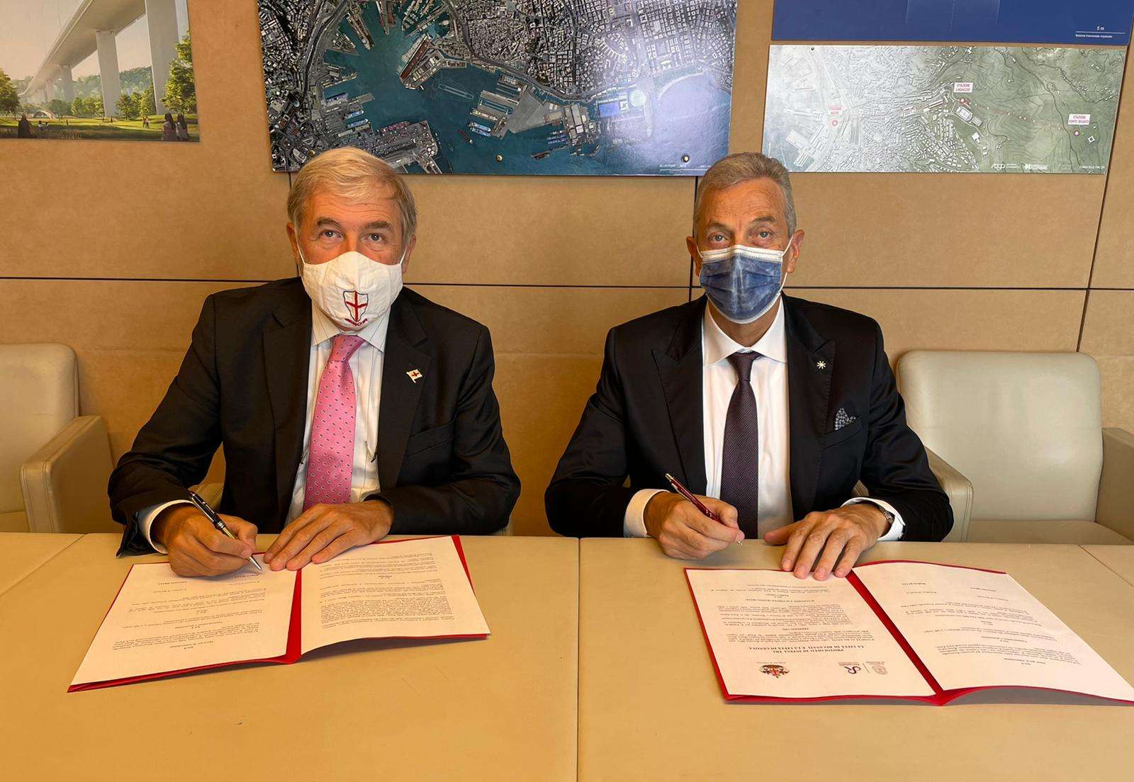 I sindaci di Genova Marco Bucci e di Recanati Antonio Bravi