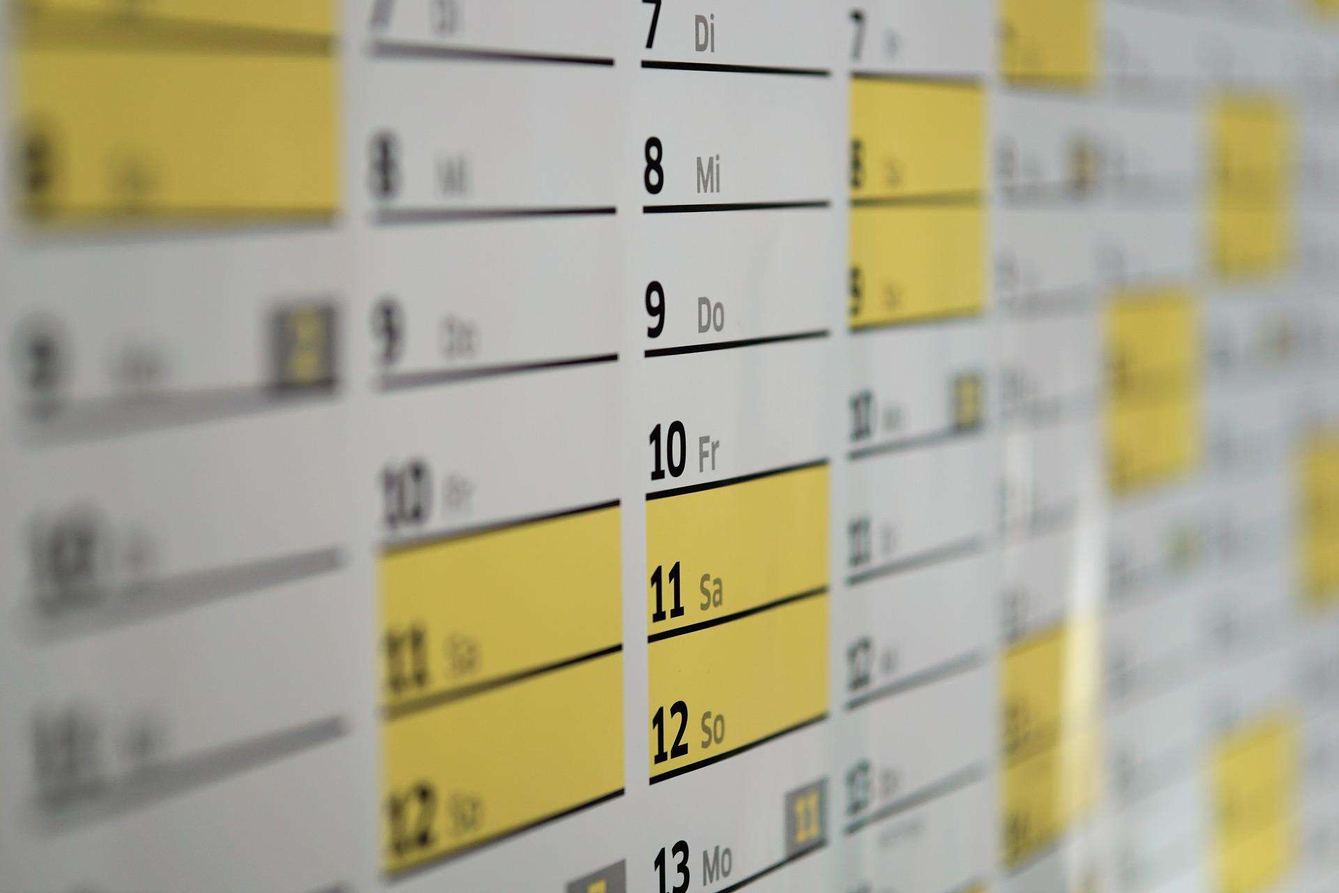 calendario finanza