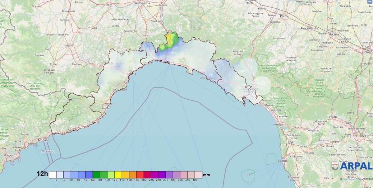 12 ORE piogge liguria
