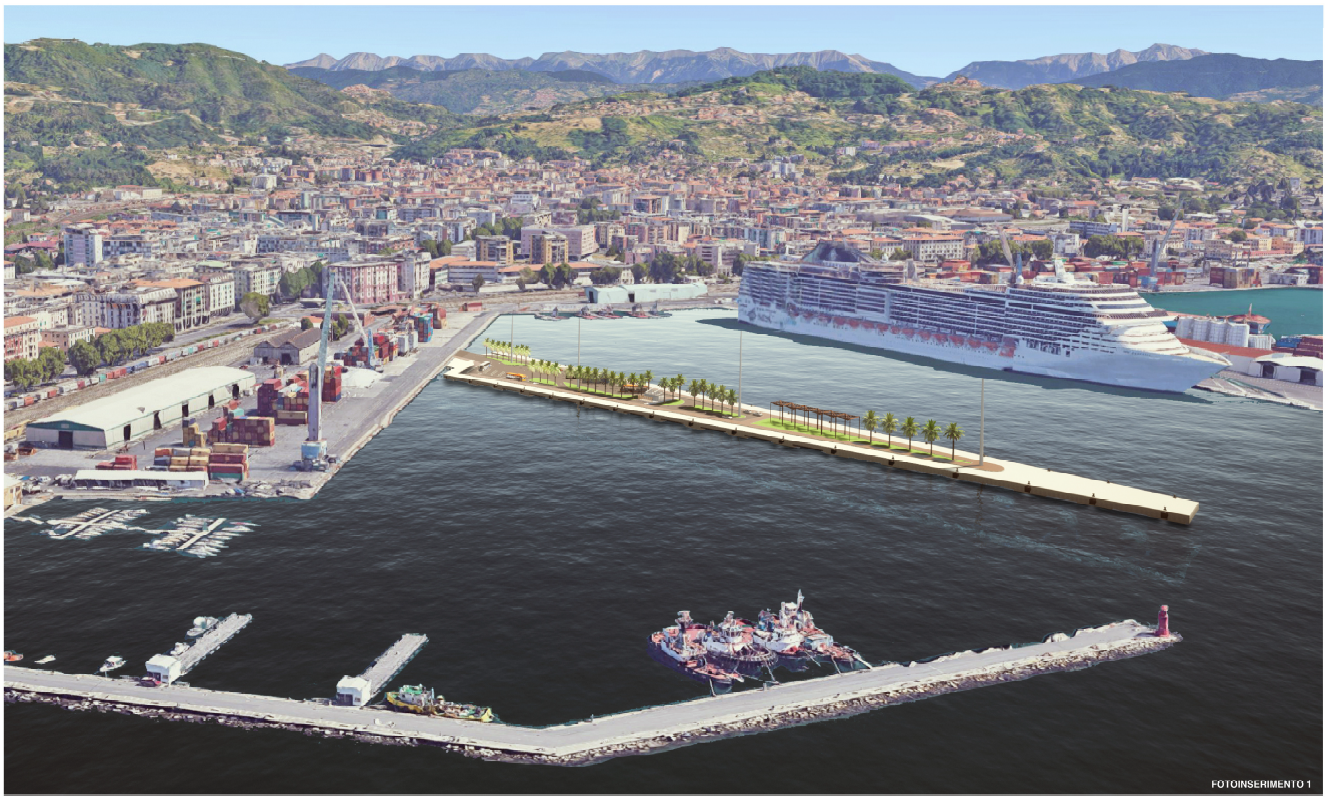 Rendering Molo crociere dall’alto