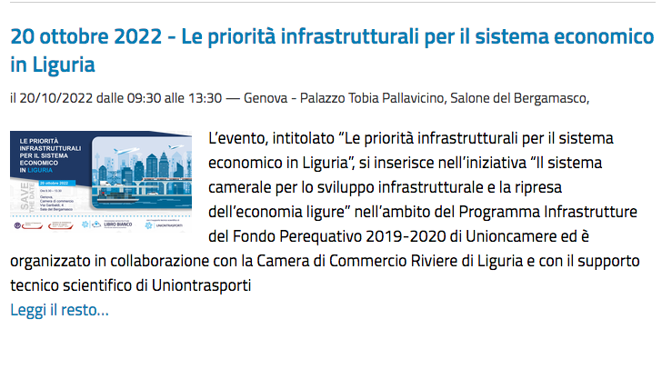 le priorità infrastrutturali