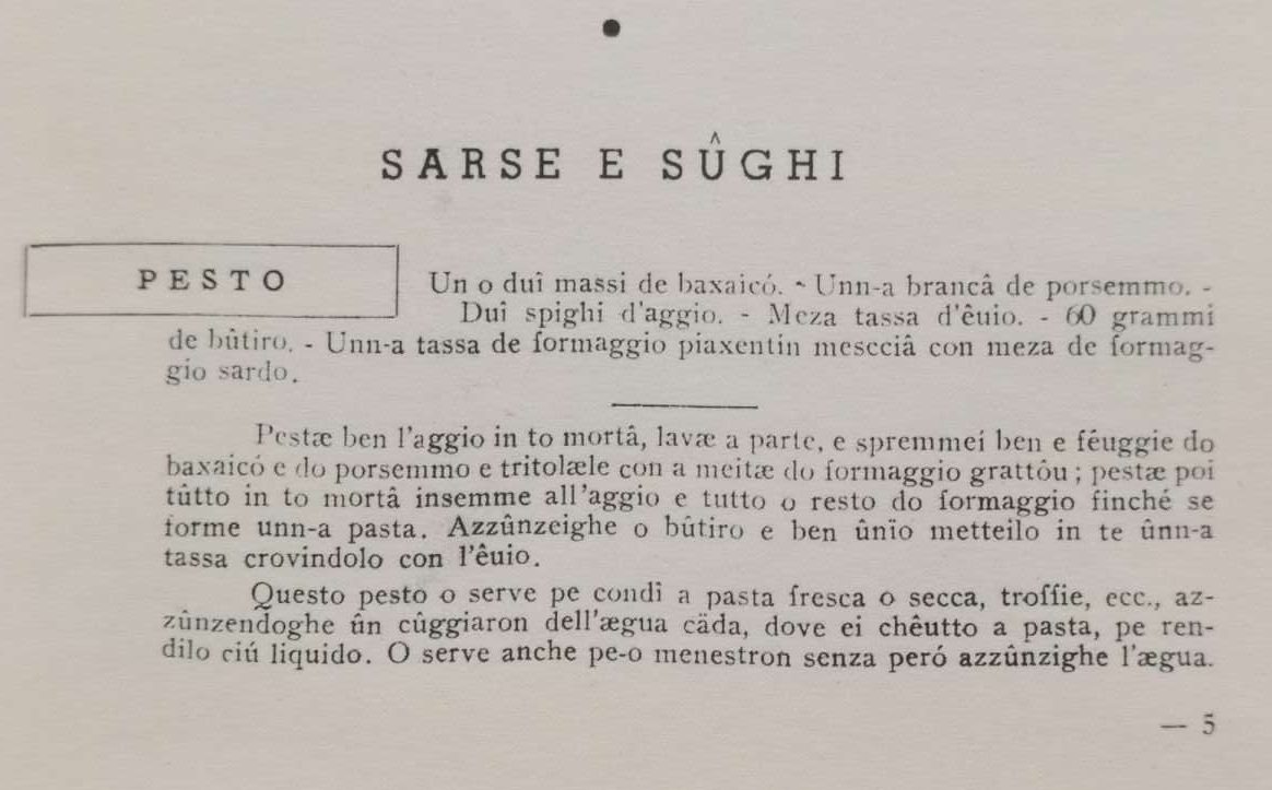 ricettario zeneize