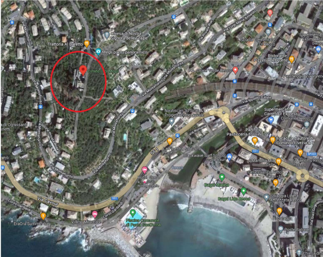 recco cimitero mappa